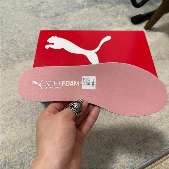 NIB Junior Size 6.5C Puma Anzarun Knit JR Softfoam Sneakers In Rosewater-Peony - Picture 10 of 12